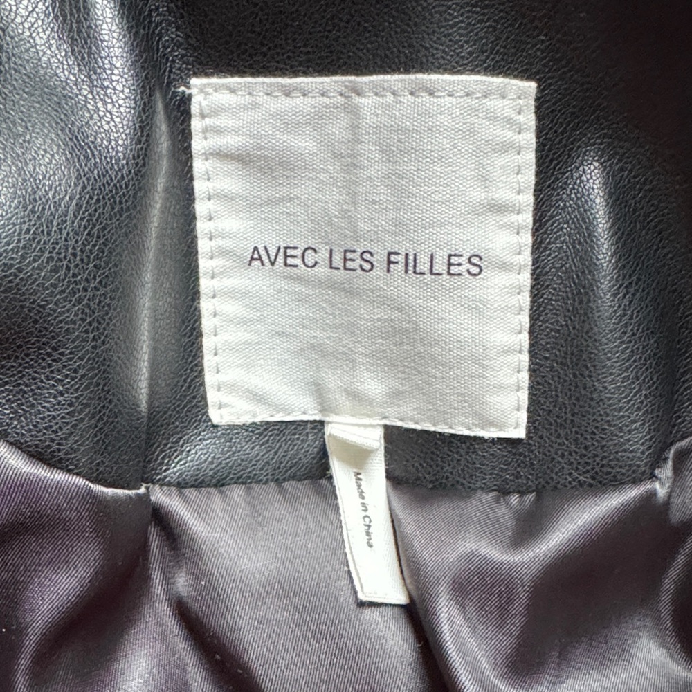 Avec Les Filles Black Faux Leather Jacket - Picture 5 of 6